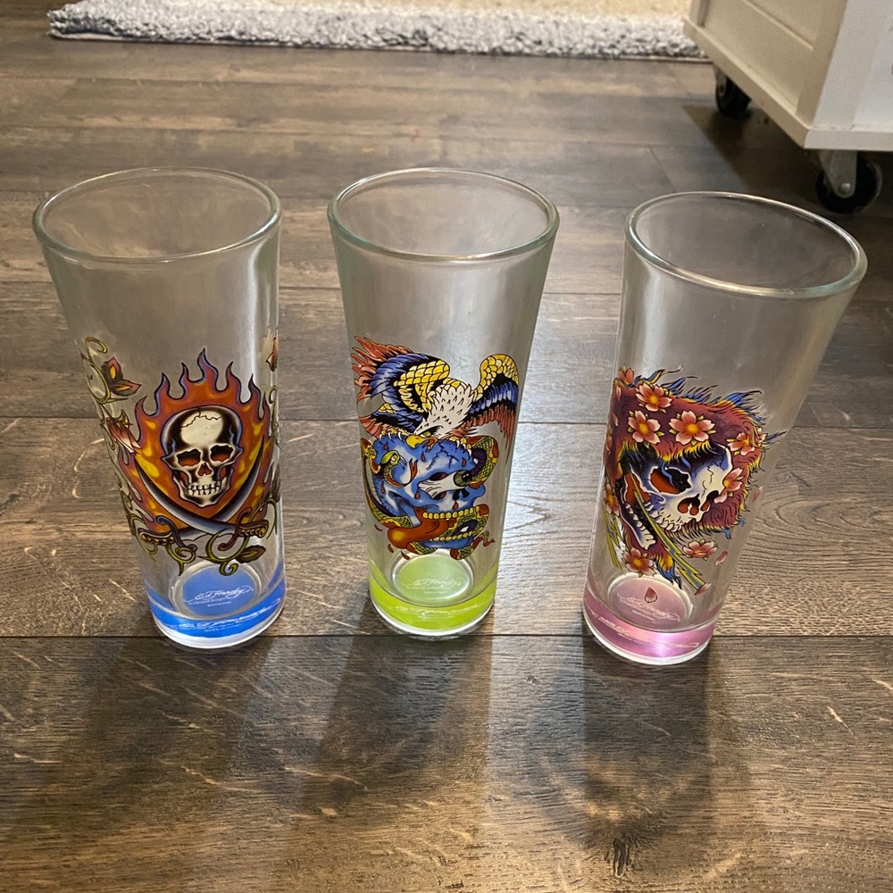Set of 3 Ed Hardy Glasses By Christian‎ Audigier
